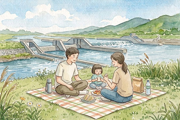 安農溪分洪堰｜沿著河岸散步野餐
