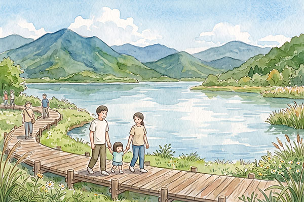 長埤湖散步｜山巒環抱清新空氣